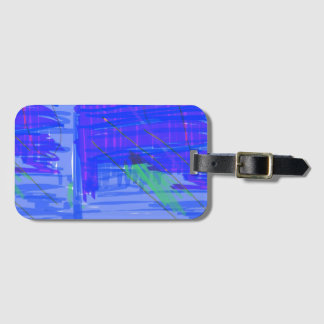 Chic Abstract Blue Luggage Tag