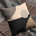 Chic Abstract Geometric Circles Art Pattern Outdoor Pillow<br><div class="desc">Beautiful contemporary tan,  dark brown,  taupe and ivory colored round circles pattern on a black background. Ornate,  elegant,  stylish and eclectic design for the fancy artistic fashionista,  the artsy fashion diva,  popular hip trendsetter,  vintage retro art style and abstract digital geometric motif lover.</div>