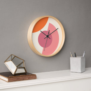 Chic Abstract Geometric Circles Mosaic Art Pattern Clock