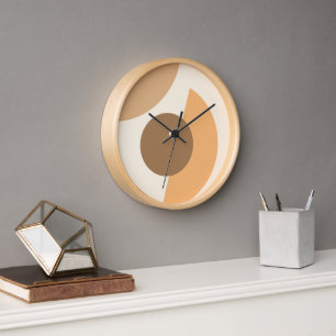 Chic Abstract Geometric Circles Mosaic Art Pattern Clock