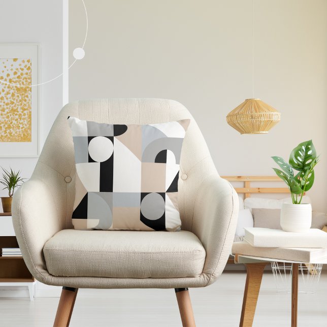 Chic Abstract Geometric Circles Sealess Pattern Throw Pillow (Creator Uploaded)