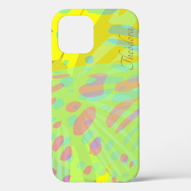 Chic Abstract Gold Butterfly Yellow Violet Case-Mate iPhone Case (Back)