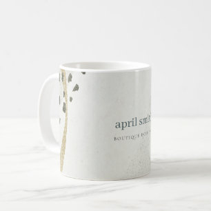 Chic Abstract Ivory Gold Black Grey Stone Texture Coffee Mug