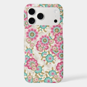 Chic Abstract Japanese Flowers Art Pattern