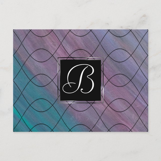 Chic Abstract | Pink Teal Blue Turquoise Purple Postcard (Front)