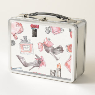 Chic Accents Watercolor Fashion Metal Lunch Box