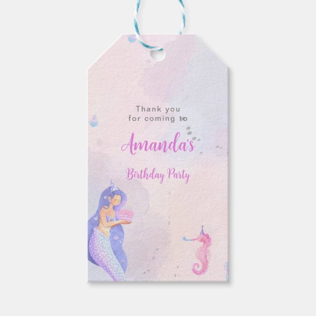 Chic Adorable Mermaid Gift Tags (Front)