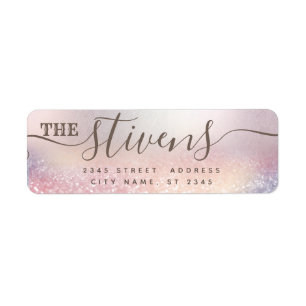 Chic adorable script glittery family label