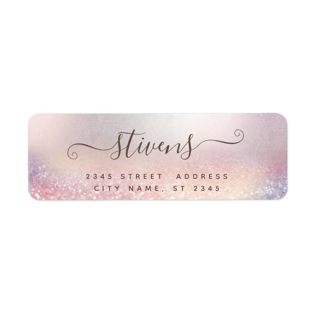 Chic adorable script glittery family label (Front)