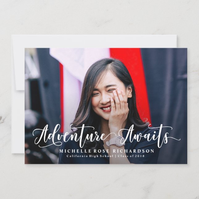 Chic Adventure Awaits | Graduation Announcement (Front)