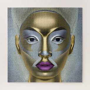 Chic African Femininity Woman's Portrait Jigsaw Puzzle