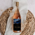 Chic Agate Geode Blue Gold 60th Birthday Party<br><div class="desc">These chic 60th birthday wine bottle labels feature a watercolor image of an agate geode in shades of blue with faux gold glitter highlights. The words "60th Birthday" appear in faux gold glitter in a decorative modern handwriting font. Customize it with the name of the honoree and the date in...</div>
