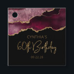 Chic Agate Geode Burgundy Gold 60th Birthday Party Favour Tags<br><div class="desc">These chic, glamourous 60th birthday party favour tags feature a watercolor image of an agate geode in shades of burgundy red with faux gold glitter highlights. The words "60th Birthday" appear in faux gold glitter in a decorative modern handwriting font. Customize it with the name of the honoree and the...</div>