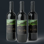 Chic Agate Geode Green Gold 30th Birthday Party Wine Label<br><div class="desc">These chic 30th birthday wine bottle labels feature a watercolor image of an agate geode in shades of green with faux gold glitter highlights. The words "30th Birthday" appear in faux gold glitter in a decorative modern handwriting font. Customize it with the name of the guest of honour and the...</div>