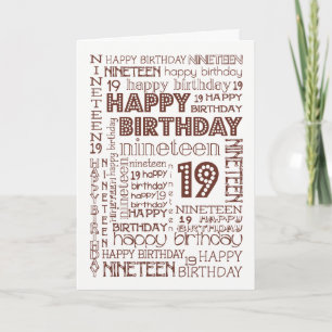 Chic Age-specific 19th Birthday Card to Personalis
