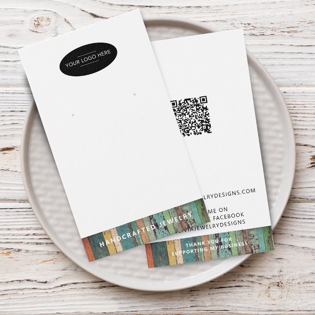 Chic Ajouter votre logo QR Code Earring Carte d'af (Chic Add Your Logo QR Code Earring Display Card)