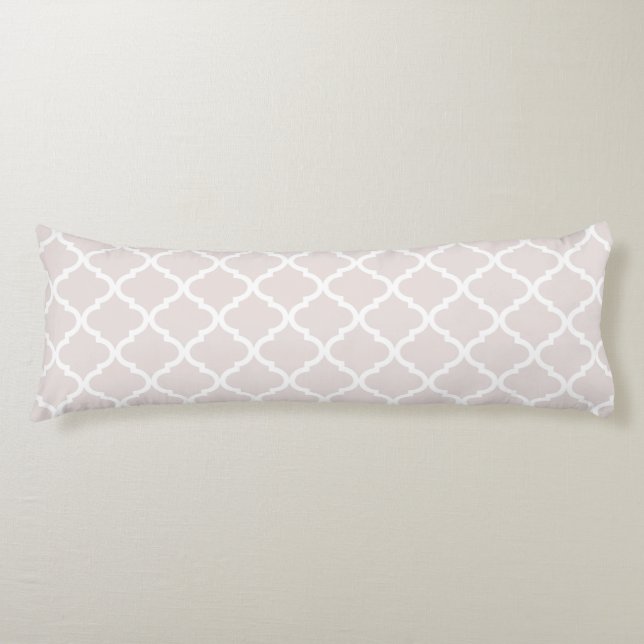 Chic Almost Mauve Big Moraccan Quatrefoil Pattern Body Pillow (Front)