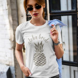 Chic Aloha Tribe Hawaiian Silver Pineapple Bride T-Shirt<br><div class="desc">If you need any further customization or any other matching items,  please feel free to contact me at yellowfebstudio@gmail.com</div>