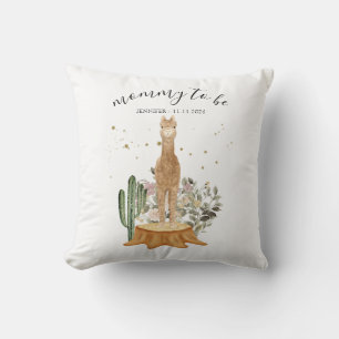 Chic Alpaca Mommy to Be Throw Pillow