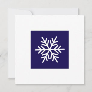 Chic Alpine Snowflake On Navy Blue White Border Holiday Card