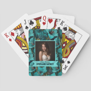 Chic Amaryllis Happy Birthday Gift For Girlfriend Playing Cards