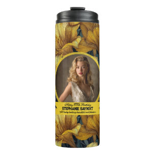 Chic Amaryllis Milestone Birthday Gift For Her Thermal Tumbler