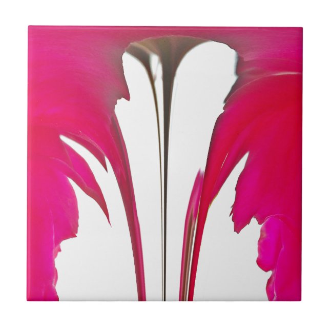 Chic amazing Red rose under the white sky Tile (Front)