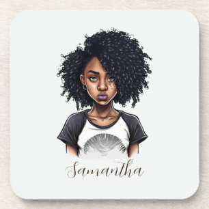 Chic and Classy Afro Woman Coaster