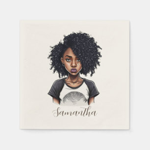 Chic and Classy Afro Woman Napkin