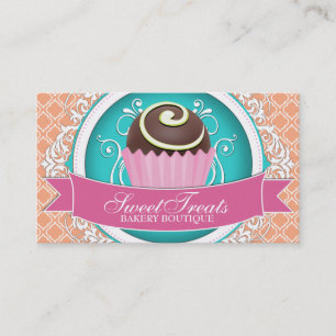 Chic and Elegant Cake Bites Business Cards