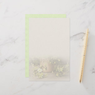 chic and elegant Clematis Petliei note Stationery