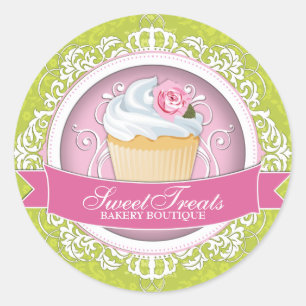 Chic and Elegant Cupcake Box Stickers