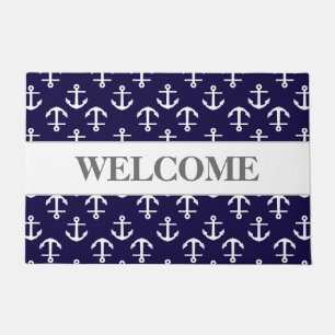 Chic and Elegant Nautical Anchor Pattern Welcome Doormat