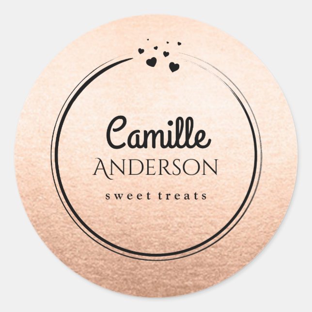 Chic and Elegant Rose Gold Stickers (Front)