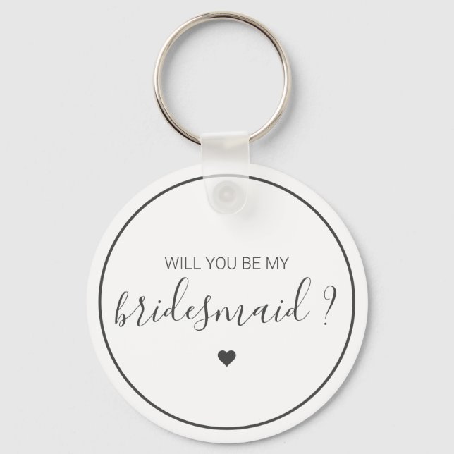 Chic and Elegant Will you be my Bridesmaid Keychain (Front)