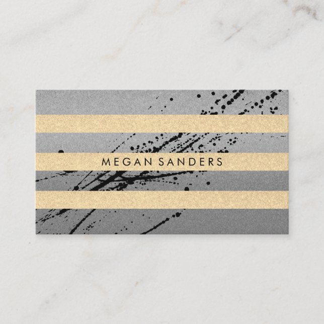 Chic and Glamour Expressive / Stripes Business Card (Front)