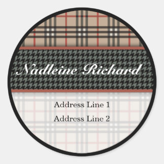 Chic and Hip Plaid Address Label