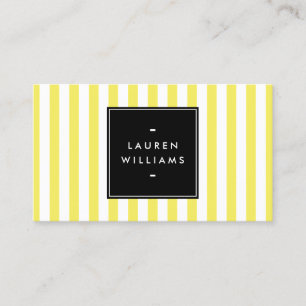 Chic and Modern Yellow Stripes Business Card