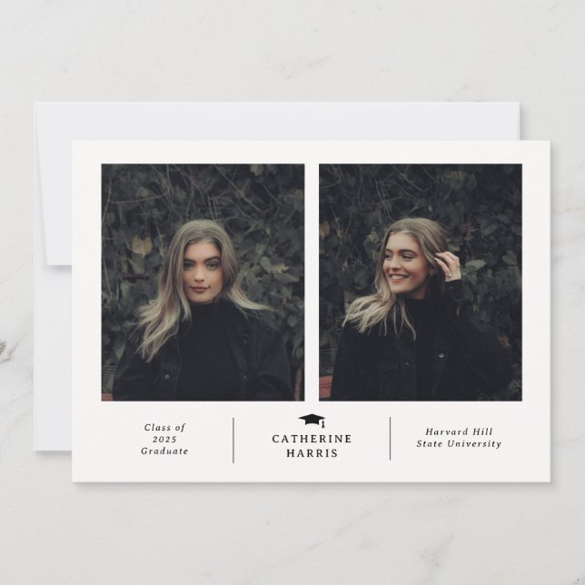 Chic and Stylish Photo Graduation Announcement (Front)