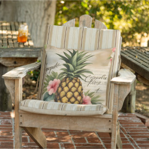 Chic and Stylish Vintage Pineapple Art Outdoor Pillow