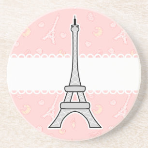 Chic and trendy girly Paris Eiffel tower Coaster