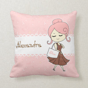 Chic and trendy Paris Eiffel tower Girly girl Throw Pillow