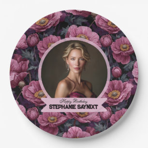 Chic Anemones 40Th Birthday Boho Paper Plate