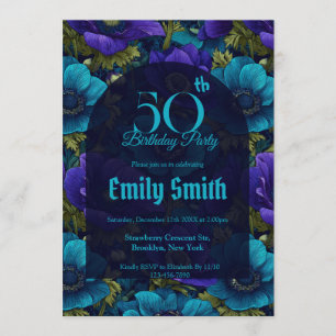 Chic Anemones Aesthetic Nature-Inspired Parties Invitation