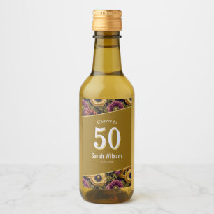 Chic Anemones Birthday  For Wife Wine Label