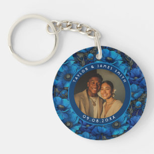 Chic Anemones Petal Summer Wedding Keychain
