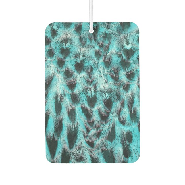 Chic animal print in blue - feather design  air freshener (Front)