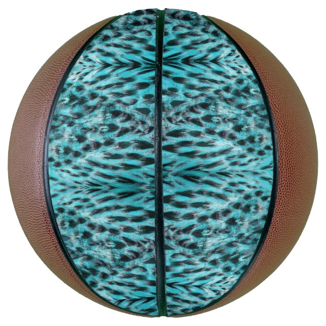 Chic animal print in blue - feather design basketball (Vertical)