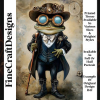 Chic Anthropomorphic Steampunk Frog R4F Decoupage