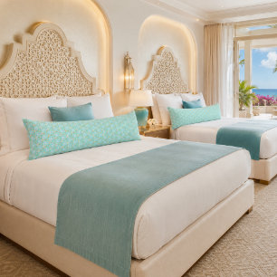Chic Aqua Blue Gold Geometric Body Pillow
